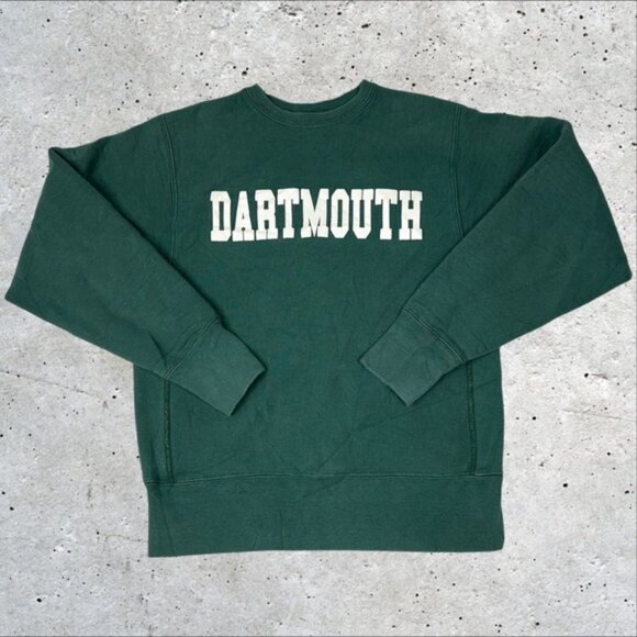 Vintage 90s Dartmouth College green reverse weave collegiate crewneck sweatshirt - Picture 1 of 8